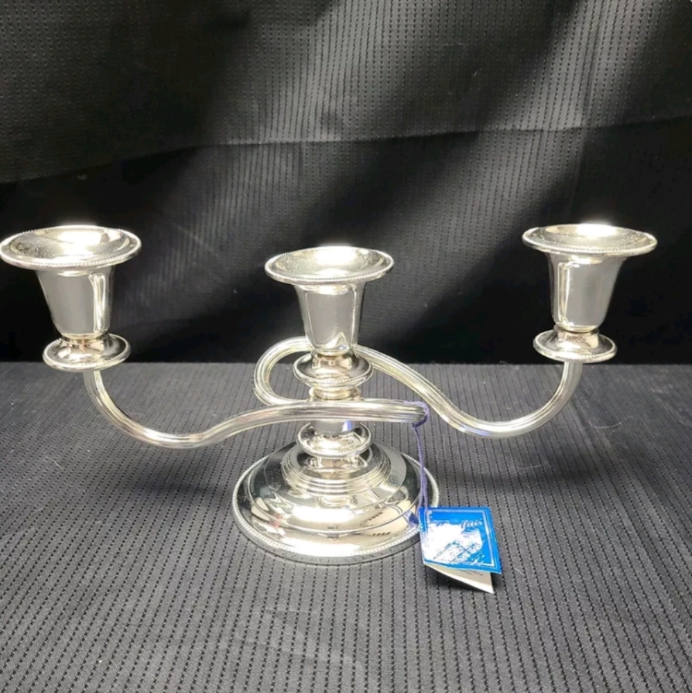 NWT Wayfair Silver plate 3 arm candelabra